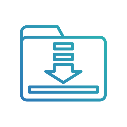 Download icon within an icon of a folder 